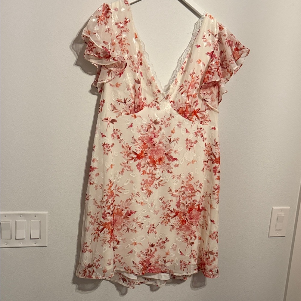 Floral Pink and White Dress Anthropology
